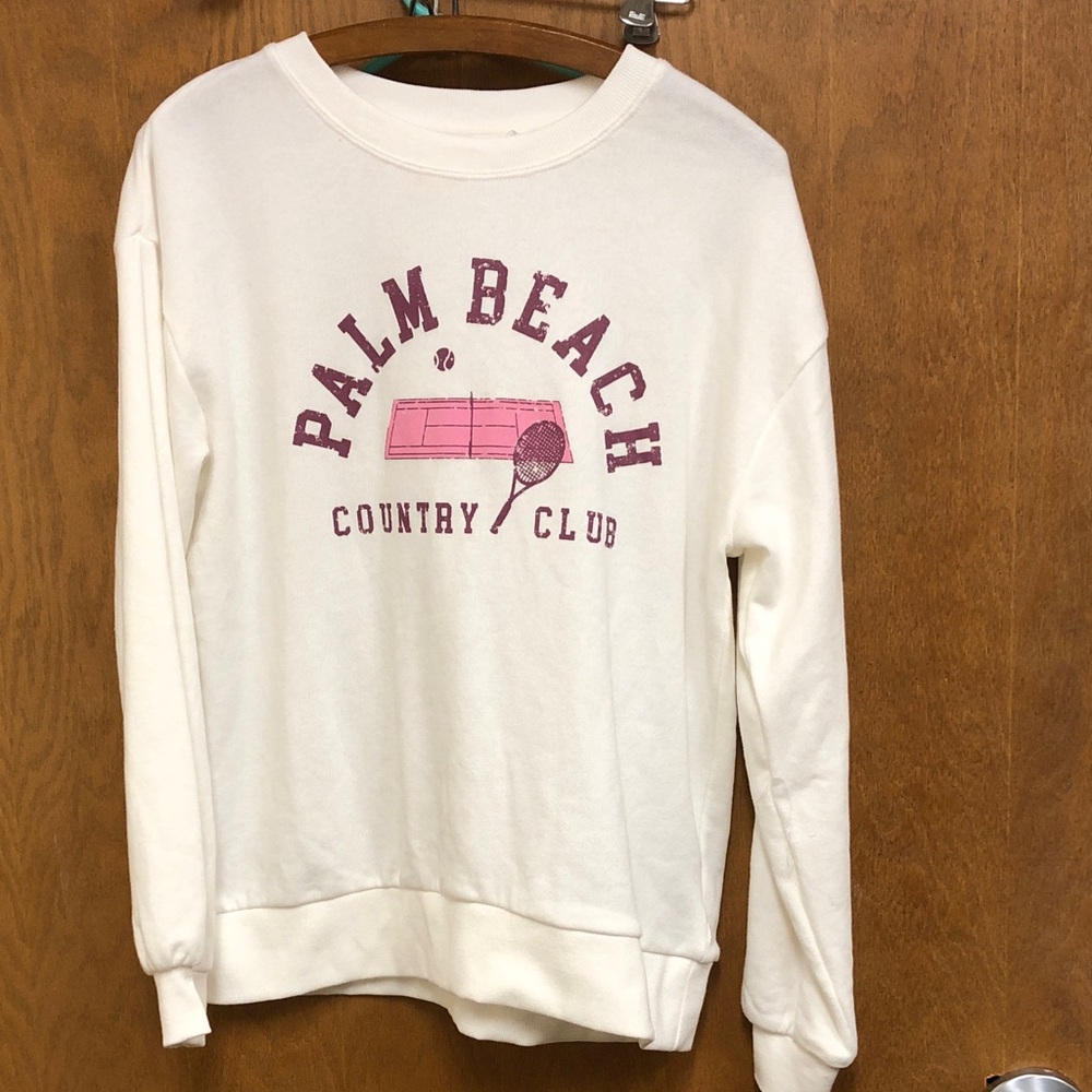 C&C California White Sweatshirt with Pink Graphic
